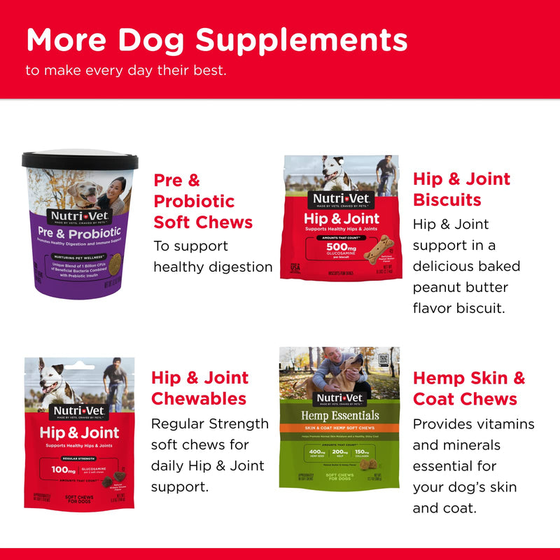 Nutri-Vet Hip & Joint Chewable Dog Supplements | Formulated with Glucosamine & Chondroitin for Dogs | 75 Count - BeesActive Australia