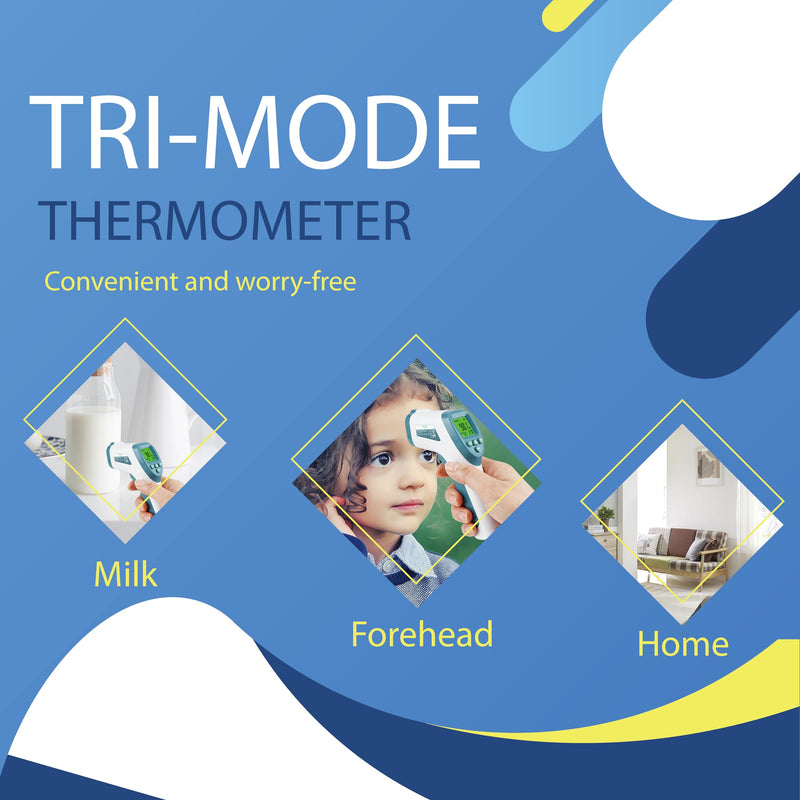 Elate Forehead Thermometer | Digital Infrared No-Touch Thermometer for Adults, Kids, and Infants | with Fever Alarm | Home Medical Grade for Nurse Accessories | Newborn Essentials Blue