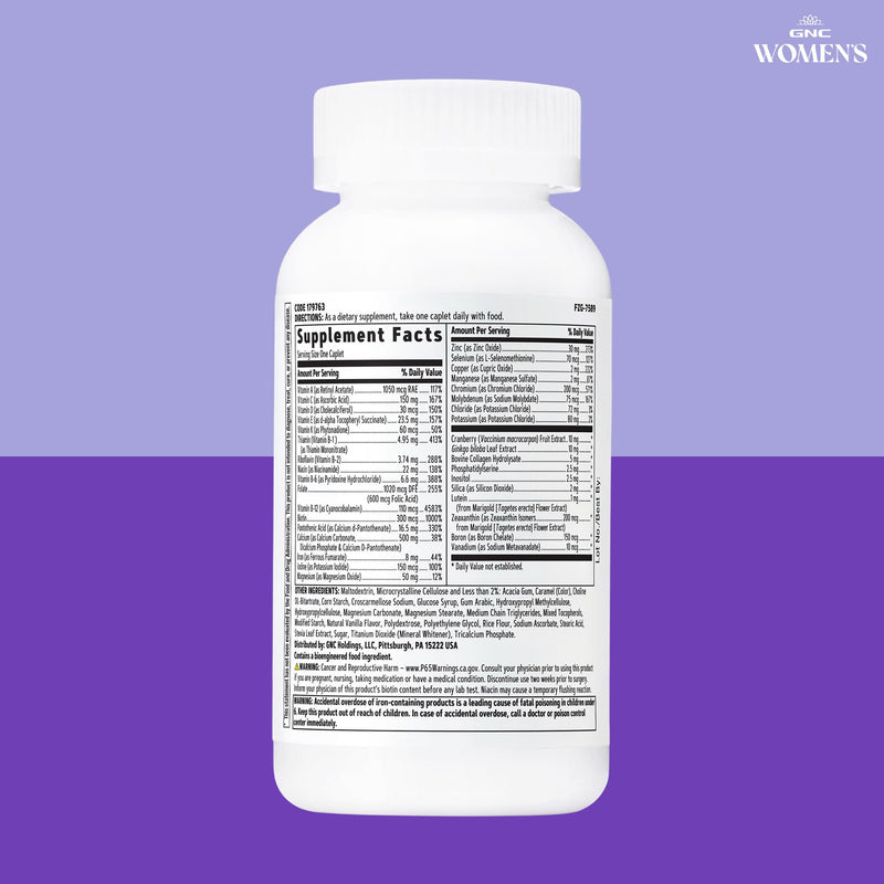 GNC Women's 50 Plus Multivitamin, Supports Healthy Aging, 60 Count | Science-Backed One Daily Multivitamin Formulated for Women 50 and Over, Supports Overall Health and Wellness, Gluten-Free 60 Count (Pack of 1)