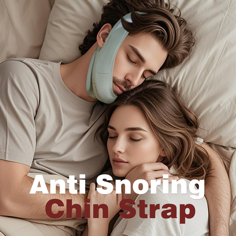 2-Pack Unisex Chin Strap for Snoring | Adjustable, Breathable & Skin-Friendly, Universal Fit Anti-Snore Set for Couples & Sleepers Gray