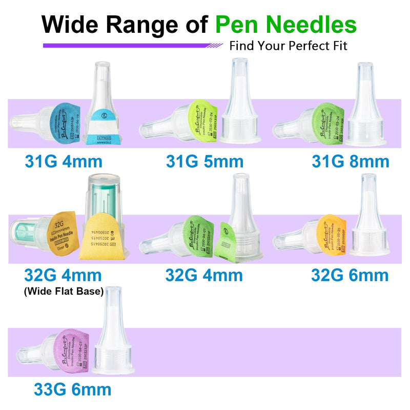 Insulin Pen Needle 32G 6mm (1/4") 100 Count, Diabetic Pen Needles for Injections Universal Fit with Most Diabetes Pens Comfortable Sterile