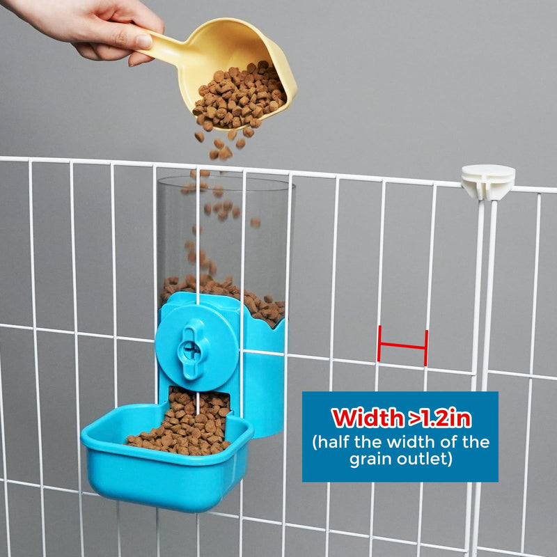 Vannon Small Animal Hanging Automatic Food Dispenser, 35oz Gravity Pet Feeder for Cage, Food Bowl for Rabbit Puppy Cat Ferret Guinea Pig Chinchilla (Blue) Blue - BeesActive Australia