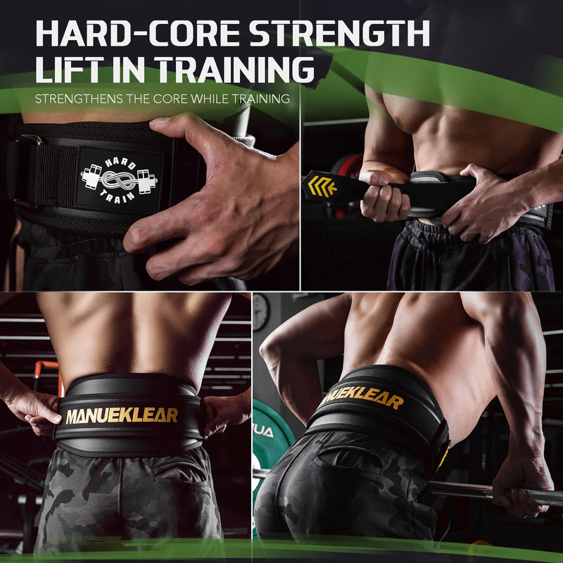 Weight Lifting Belt, Lifting Belts for Women Men,MANUEKLEAR Weightlifting Belt Quick Locking Back Support for Bodybuilding, Fitness, Powerlifting, Cross Training, Squats, Workout, Exercise L（36-41inches） Midnight Black
