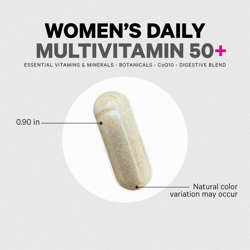 Codeage Women’s Multivitamin 50+ Supplement - Essential Vitamins for Women Over 50, Minerals, CoQ10, Hyaluronic Acid, Probiotics, Black Cohosh, Ashwagandha & Superfoods - Non-GMO - 90 Capsules