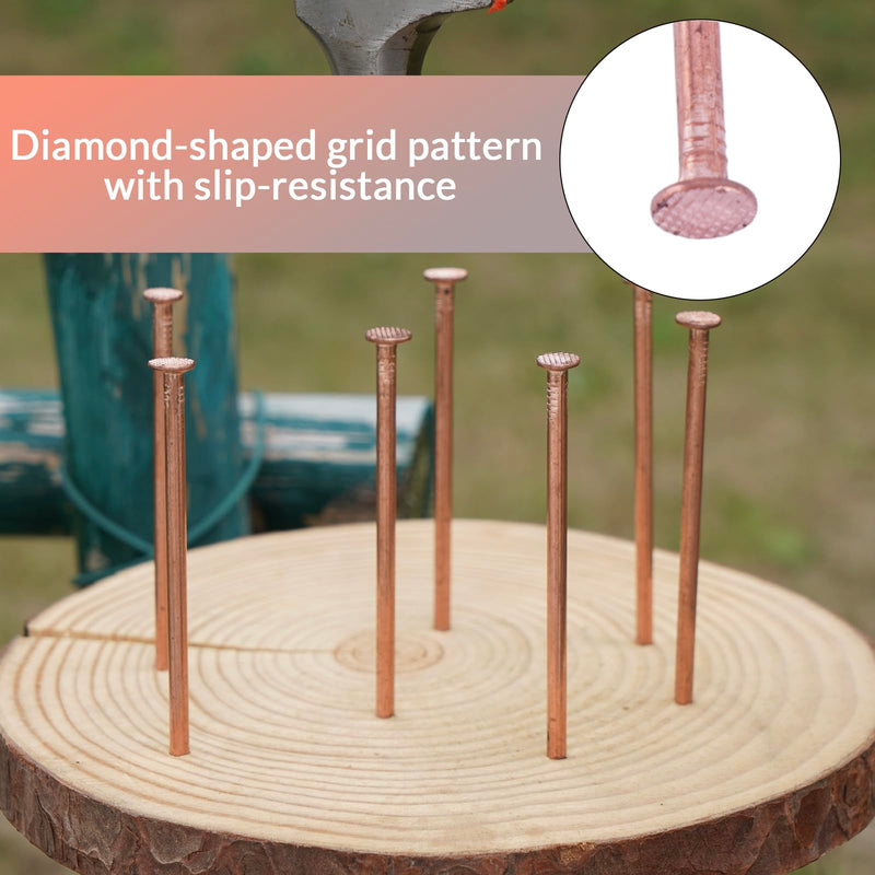 BHTOP 3.5 Inch Copper Nails Pack of 24 - Pure Copper Nail, Solid Reliable Used for Trees, Stumps, Landscaping, and Hobbies - BeesActive Australia