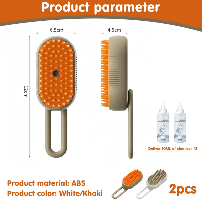 2 pieces cat steam brush, steam cat brush, steamy cat brush, cat brush with steam, cat steamy brush, grooming brush for cats, 3 in 1 steam brush for cats, dogs, rabbits and other pets - BeesActive Australia