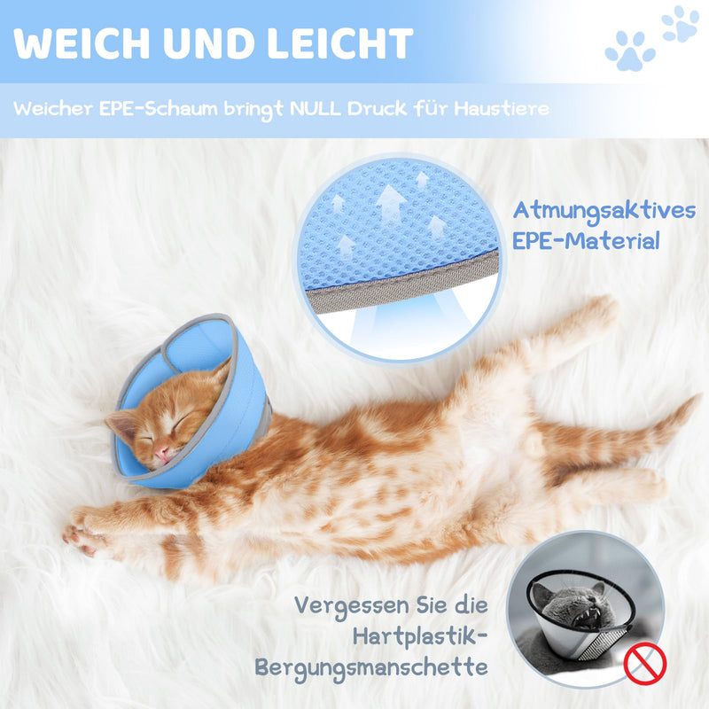 Supet neck collar cat, adjustable neck collar cat collar, recovery collar soft collar cone after surgery and injuries for puppies M (neck circumference: 20.3-25.4 cm) blue - BeesActive Australia