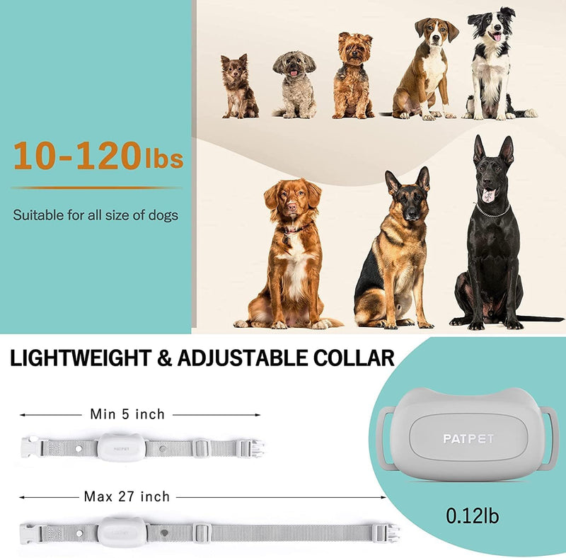 PATPET Dog Training Collar with Remote - Waterproof Dog Training Collar for 2 Dogs Small Medium Large Dogs with Beep, Vibration and 16 Levels Static - Grey - BeesActive Australia