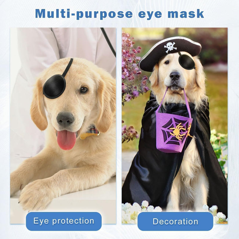 Dog Eye Patch Dog Single Eyepatch Adjustable Soft Eyepatch Dogs Eye Covering for Small Medium Large Dogs Cats Eye Injuries - After Surgery Wounds (One) One