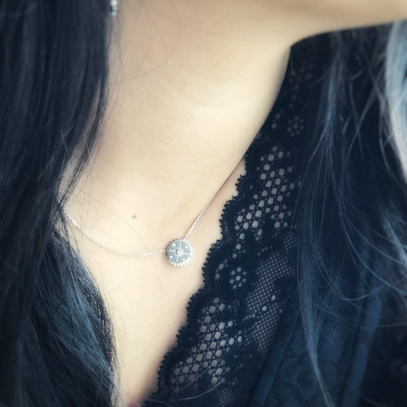 Compass Necklace in Sterling Silver 925 - BeesActive Australia