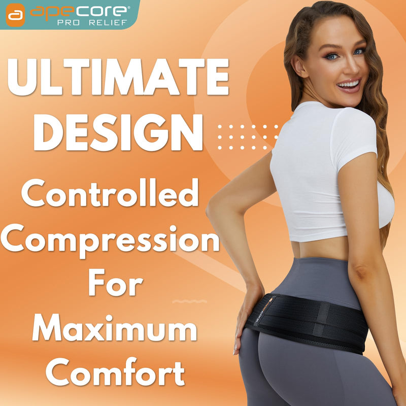 Sacroiliac SI Joint Belt for Women and Men That Alleviates Sciatic, Pelvic, Lower Back, Leg and Sacral Nerve Pain Caused by Si Joint Dysfunction. Si Belt Hip Brace Support (XL/Black) Black XL/XXL (Hip Size 46 Inch - 55 Inch)