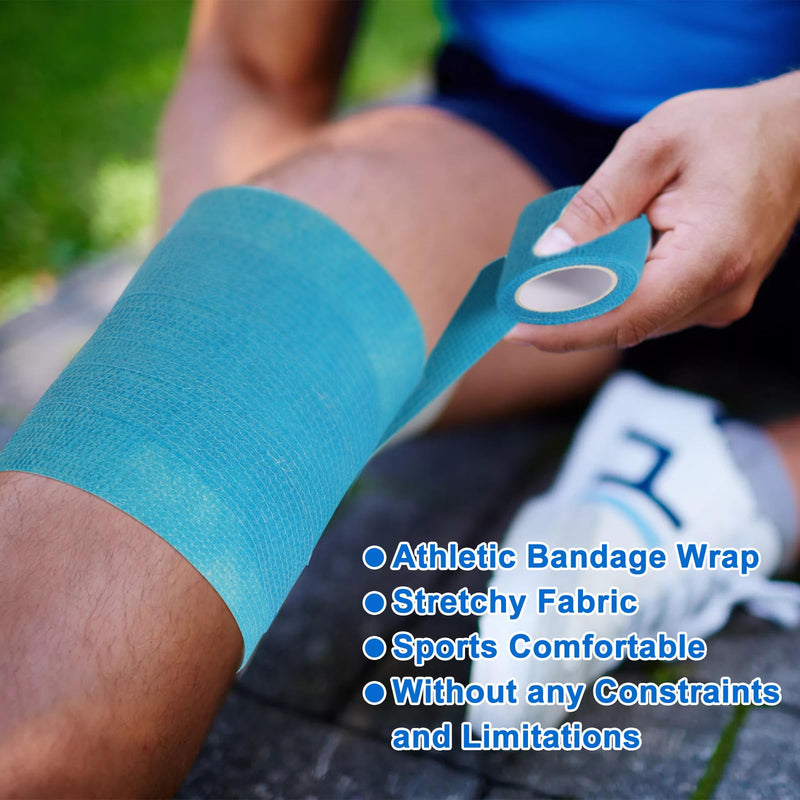 24 Pack Self Adhesive Bandage Wrap 2 Inch, Cohesive Medical Tape for Sports, Elastic Vet Wrap for Athletic, Ankle, Wrist Sprains, Pet First Aid Multi-color - BeesActive Australia