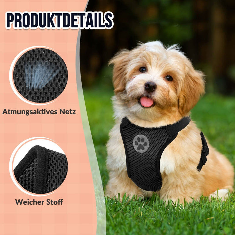 SlowTon Dog Harness for Dogs, No Pull Safety Harness Small Medium Dog Chest Harness Dog Harness Soft Padded Breathable XS Black - BeesActive Australia