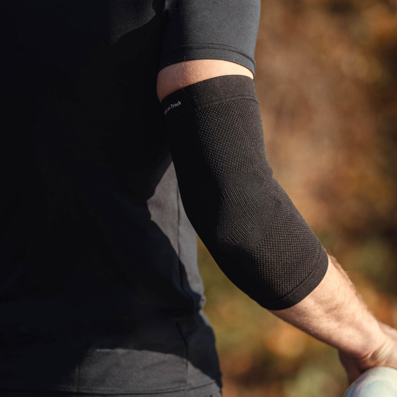 Back on Track Physio Elbow Brace 4-Way Stretch 1207 with Welltex Technology, Black, Large - BeesActive Australia