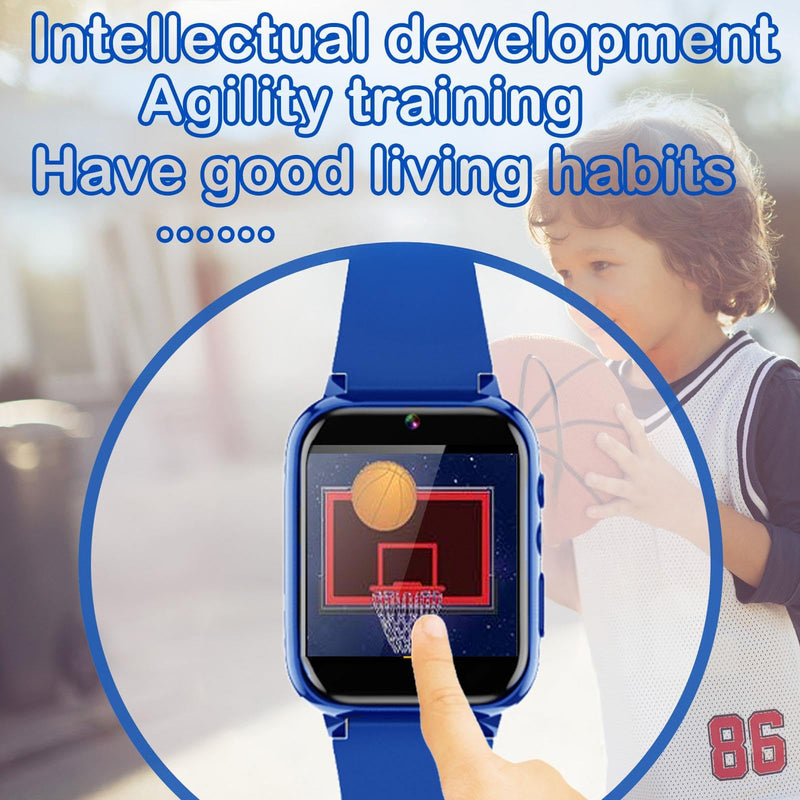 Smart Watch for Kids, Girls Boys Smartwatch with 26 Games Camera Video Recorder and Player, Pedometer Calendar Flashlight, Audio Book etc.,Toys Gifts for 4-12 Years Children (Blue) Casual