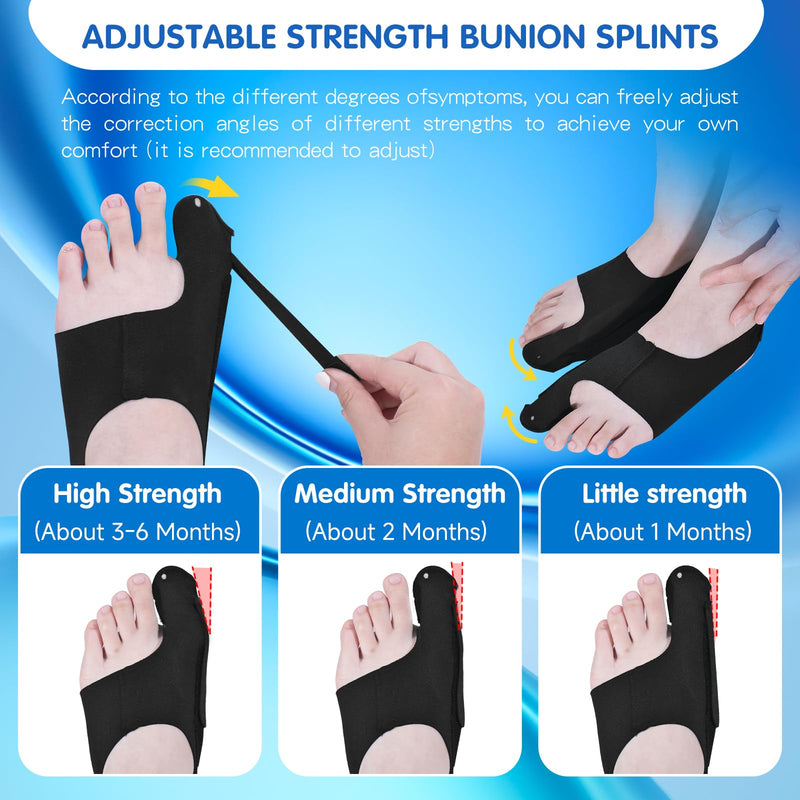 2 Piece Bunion Corrector for Women and Men, Side Adjustable Removable Design, Big Toe Straightener for Bunion Relief, Adjustable Day/Night Support. (M) M - BeesActive Australia