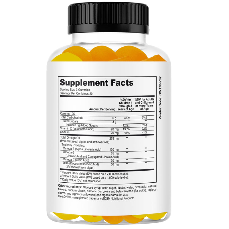 I-Can Kids Focus Gummies with Omega 3 DHA, Children’s Brain Support Vitamins, Memory Gummies for Teens, Focus Gummies for Kids, Youth Daily Supplement, Non-Fishy Taste, Low Sugar, 60 Count