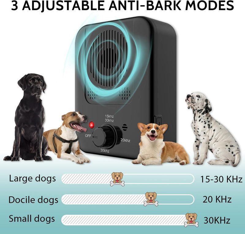 Anti Barking Device for Dogs, Ultrasonic Dog Bark Deterrent Devices, Dog Barking Deterrent Devices,3 Modes Ultrasonic Bark Box, Dog Barking Stopper Long Range, for Indoor & Outdoor Use