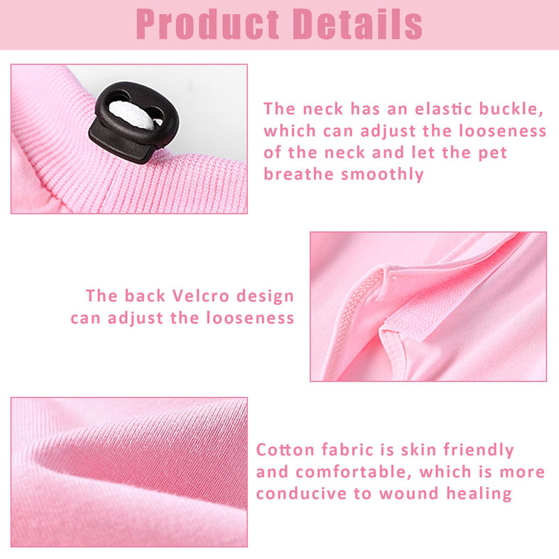 1 piece cat surgery recovery suit, E collar alternative for cats, cat bodysuit after surgery with anti-licking, anti-licking pajama suit for abdominal wounds or skin diseases (size L, pink) - BeesActive Australia