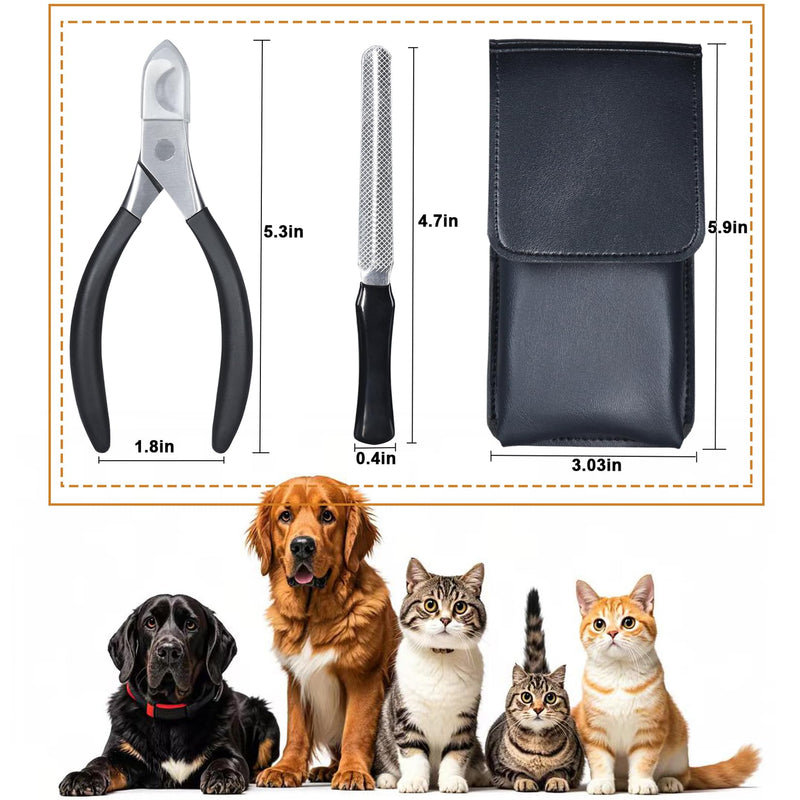 Dog Nail Clippers for Large Medium Small Dogs, Wide Open Heavy Duty Dog Nail Trimmers for Thick Toenail, Professional Ergonomic Handle Sharp Grooming Cutter with Nail File for Pet - BeesActive Australia