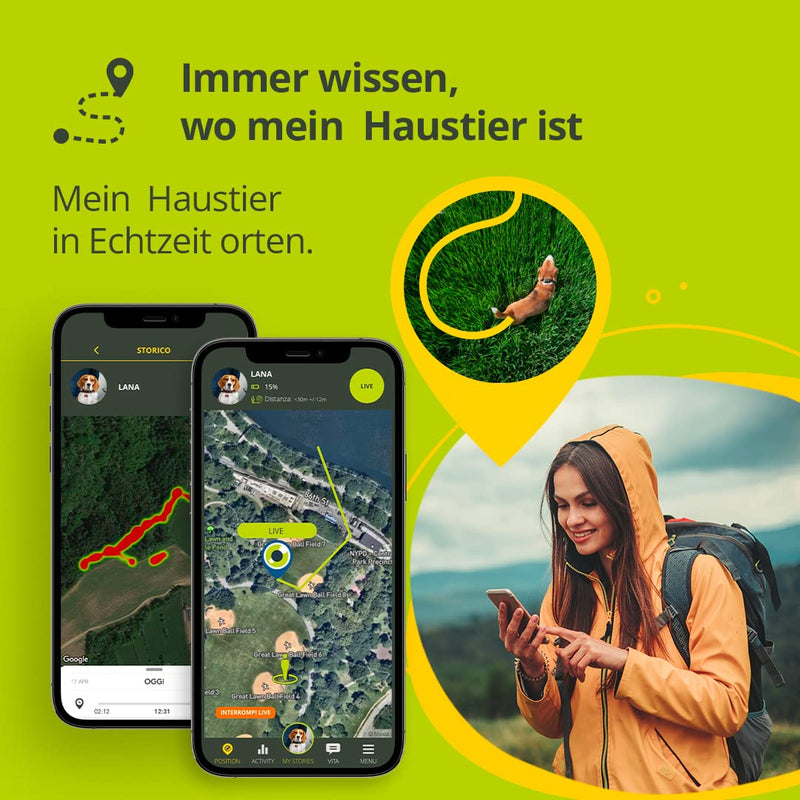 Kippy EVO GPS Dog Finder for Dogs, Water Resistant, Surround Tracking, GPS for Dogs with Dog Activity Notifications, Dedicated App, Green - BeesActive Australia