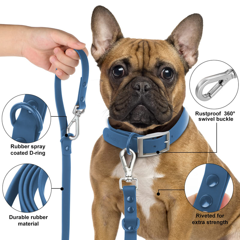 Wisedog Waterproof Dog Leash – 5ft/6ft Adjustable with 2 Metal Swivel Hooks, Easy to Clean Dog Leashes for Small, Medium, Large Breed Dogs (Navy,M) 5 ft × 3/4 in Navy