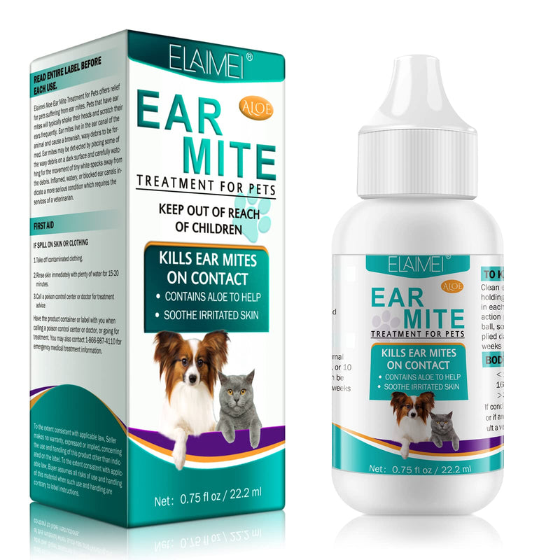 Ear mite treatment for dog, Ear mite treatment for dog, Dog Ear Drops, for Dogs Yeast Infection, Ear Care for Dogs Relief Dog Itchy Ears, Reduces Ear Mites And Debris, For Cats And Dogs 1 pack