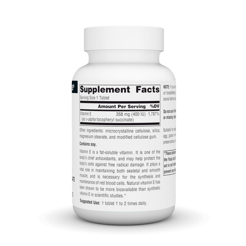 Source Naturals Vitamin E, 400 iu Fat-Soluble Antioxidant - 100 Tablets 100 Count (Pack of 1)