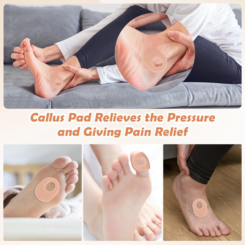 Shynek 72 Pcs Callus Pads Soft Felt Callus Cushion Pads for Bottom of Foot Self Adhesive Foot Callus Cushions, Corn Pads for Feet for Men and Women Pain Relief Foot Care, Beige, Oval Shape 72-beige - BeesActive Australia