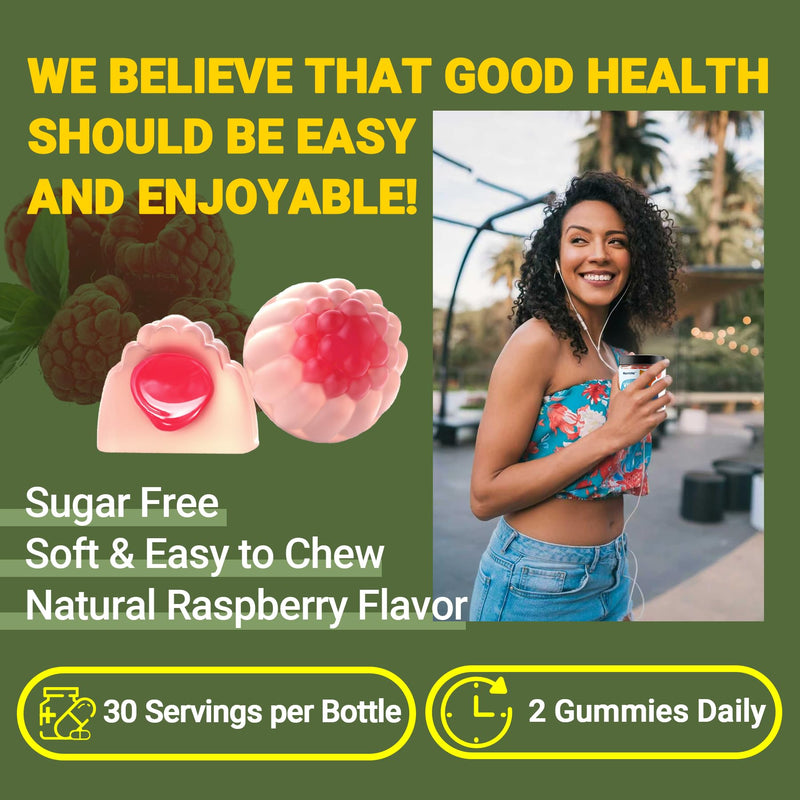 Methylated Vitamin B6, B12 & Folate Gummies, Vitamin B6 Supplement with Methylated B12& L-Methylfolate for Energy, Brain & Nerve, Sugar Free, Vegan, 60 Gummies.