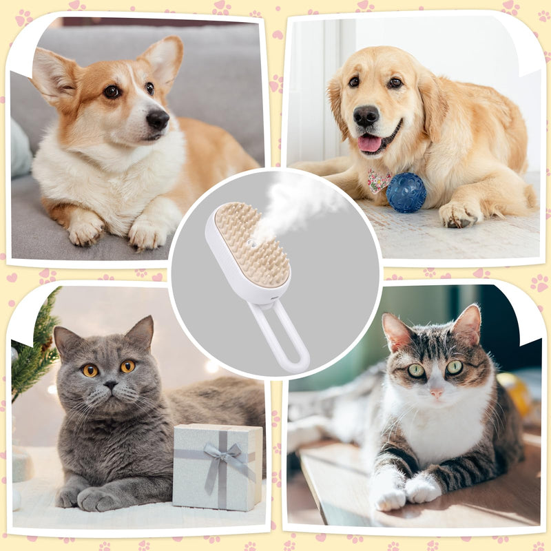 Steamy Cat Brush, 3-in-1 Steam Brush for Cats Cat Brush with Steam Dog Brush Cat Grooming Brush Pet Hair Removal Comb for Cats and Dogs (B) - BeesActive Australia