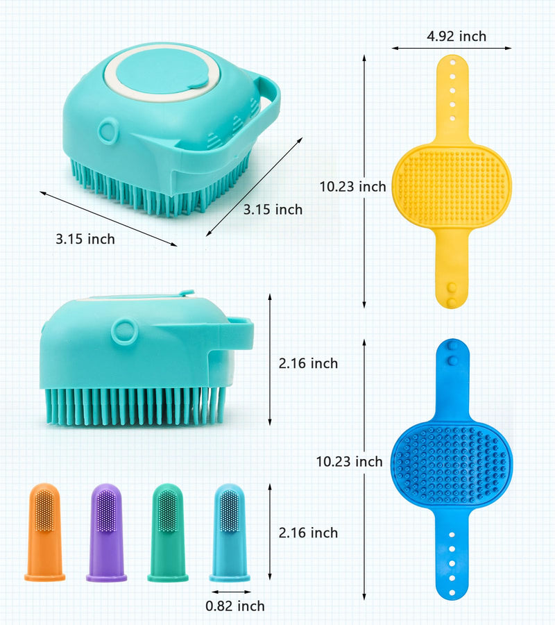 Dog Bath Brush Pet Massage Shampoo Brush Dog Scrubber for Dog Washing Brush Scrubber Pet Bath Massage Brush with Soft Silicone Bristles for Dog Cat Grooming Cleaning - BeesActive Australia