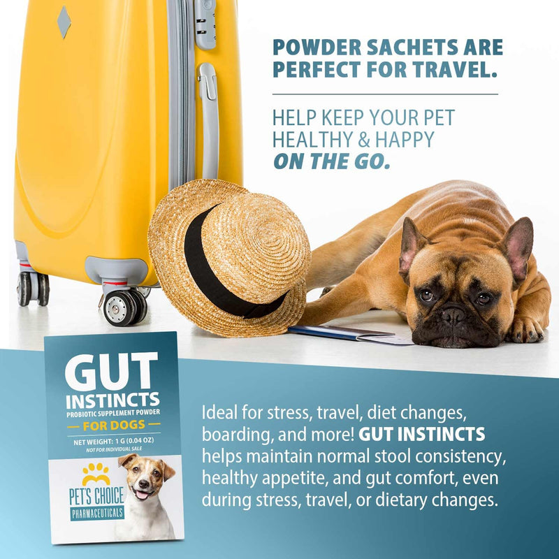 Pet's Choice Gut Instincts Probiotic Supplement Powder Packets for Dogs, 30 ct, Veterinary Formulated Dog Probiotics with Vitamins for Gut Health, Digestive Balance, Diarrhea Support, Chicken Flavor 30 count