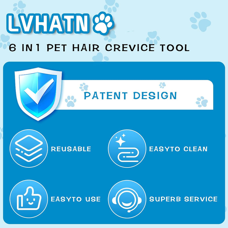 6IN1Pet Hair Remover Tool,Reusable Animal Fur Removal Tool,Pet Hair Remover Broom Pet Hair Removal,Dog and Cat Hair Remover,Couch,Furniture,Carpet Pet Hair Removal Brush Tool(8.27inches) 8.27 Inch - BeesActive Australia