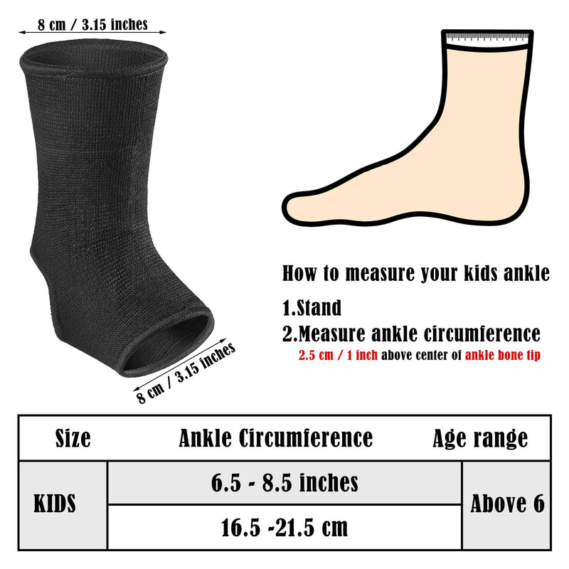 Loopeer 6 Pairs Kid Compression Ankle Brace Knitted Breathable Ankle Support Sleeve Socks Plantar Fasciitis Braces for Girls Boys Kids Sprained Running Fitness, Blue and Black - BeesActive Australia