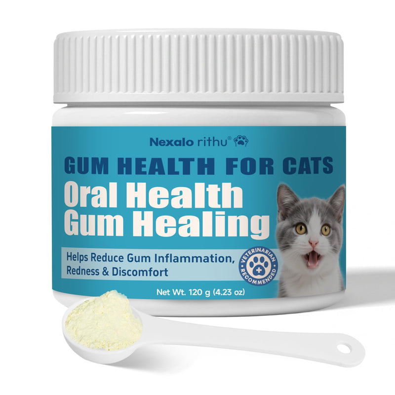 Cat Dental Care – Cat Gingivitis Treatment, Helps Reduce Gum Inflammation, Redness & Oral Discomfort, Tackles Gum Disease, Plaque & Tartar Control, Natural Vet-Developed Formula, 4.23 oz (120 g)