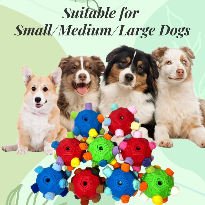 Snuffle Ball for Dog Toys Unbreakable Upgrade Ball Interactive Toy Foraging Snuffle Mat Puppy Treat Dispenser Slow Feeder Dog Puzzle Toys for Small, Medium, Large Pets (Red Rainbow) Red Rainbow - BeesActive Australia