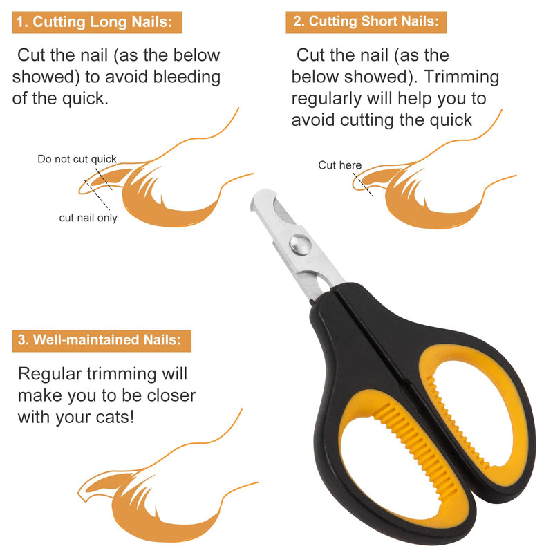 Cat Nail Clipper, Premium Dog Nail Clippers Trimmers Cat Claw Pet Nail Clippers Professional Ergonomic Anti-Slip Small Animals Grooming Tool for Kitten Cats Puppy Birds Hedgehogs Rabbits Hamsters - BeesActive Australia