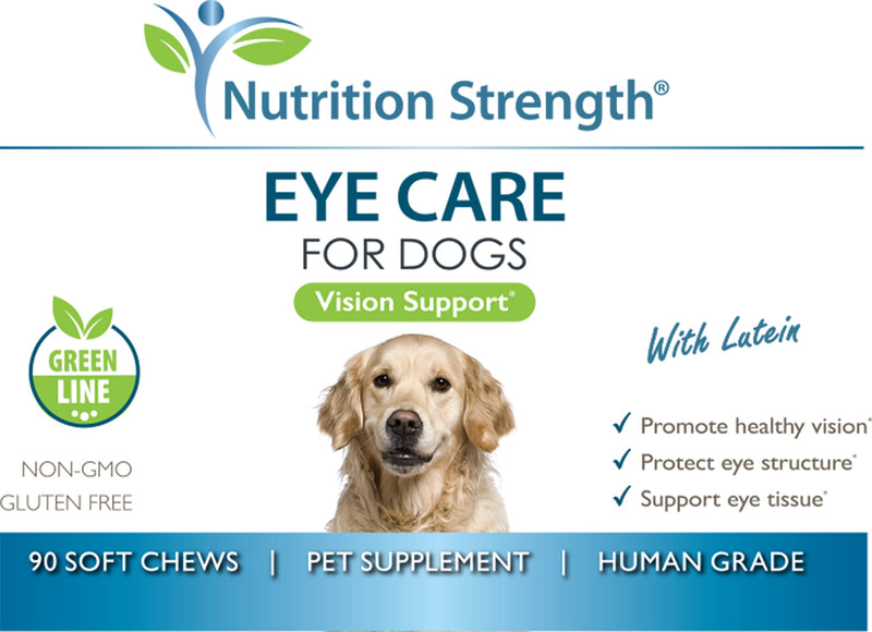 Eye Care for Dogs Daily Vision Supplement with Lutein, Zeaxanthin, Astaxanthin, CoQ10, Bilberry Antioxidants, Vitamin C, Vitamin E Support for Dog Eye Problems, 90 Soft Chews - BeesActive Australia