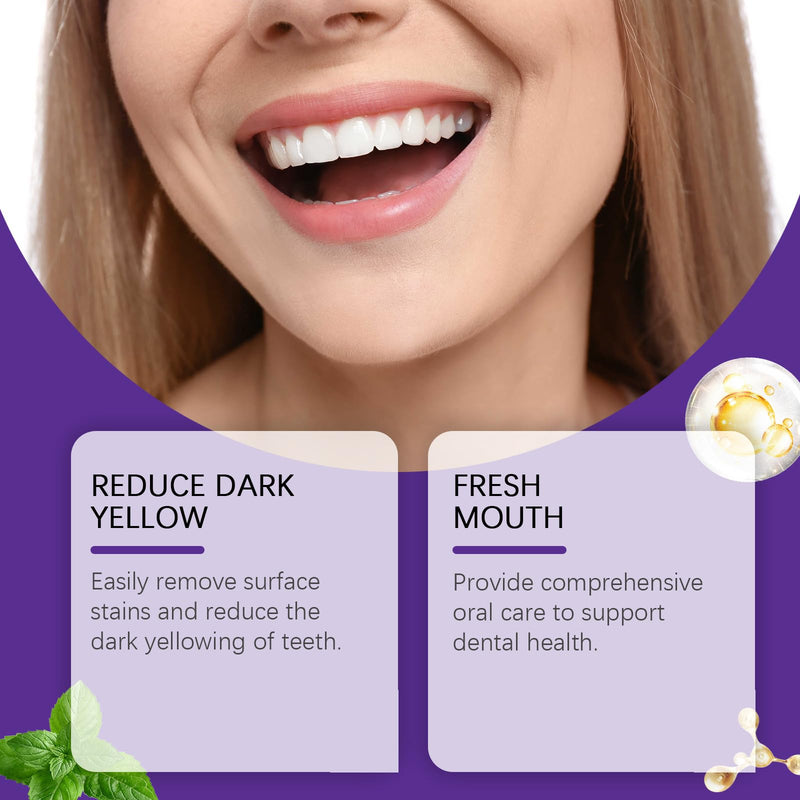 2Pcs Teeth Restoration Mineral Powder, Purple Whitening Mineral Powder，Fresh Breath Effective in Strengthening Teeth and Gums,Gentle and Non-irritating.