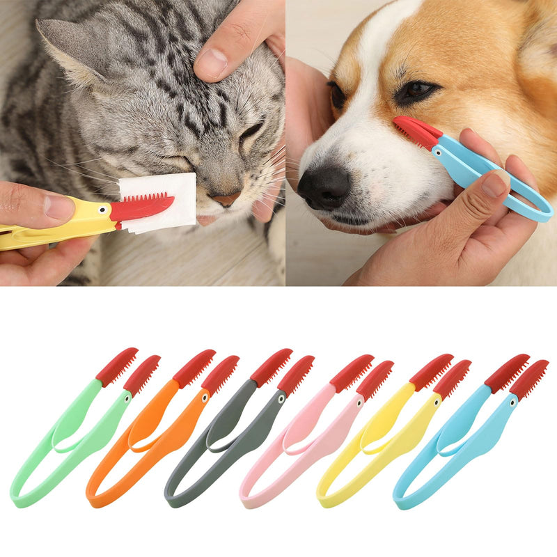 Effective Pet Eye Combs Tweezers Brush For Tear Residues Easily Removal Eye Stain Brush For Booger, orange