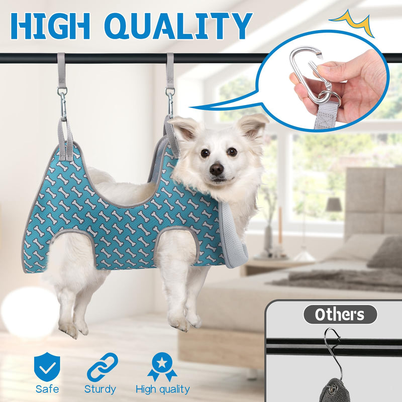 Supet Dog Grooming Hammock for Small Dogs Cat, Relaxation Pet Grooming Hammock Restraint for Nail Trimming (Coral Blue, S（ Legs Spacing：7-10.2" / Max W：15-35LBS）) S（ Legs Spacing：7-10.2" / Max W：15-35LBS） Coral blue - BeesActive Australia