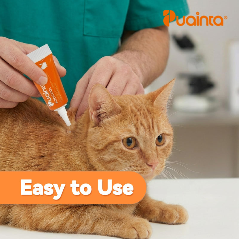 PUAINTA Addcool Plus Flea and Tick Prevention for Cats & Kittens, Professional Topical Treatment, 3 Monthly Doses, Fast-Acting Waterproof Cat Flea Drops 3 Count Cats over 1.5 lbs