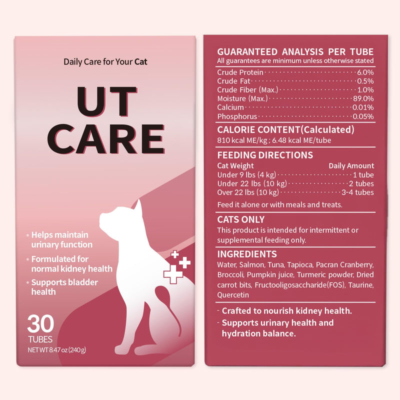 Doctor By UT Care Cat UTI Kidney Support Urinary Supplement Cranberry Treatment for Cats Renal Health with Pacran, Quercetin, Taurine lickable Formula Individually Packaged (1 Pack) 1 Pack