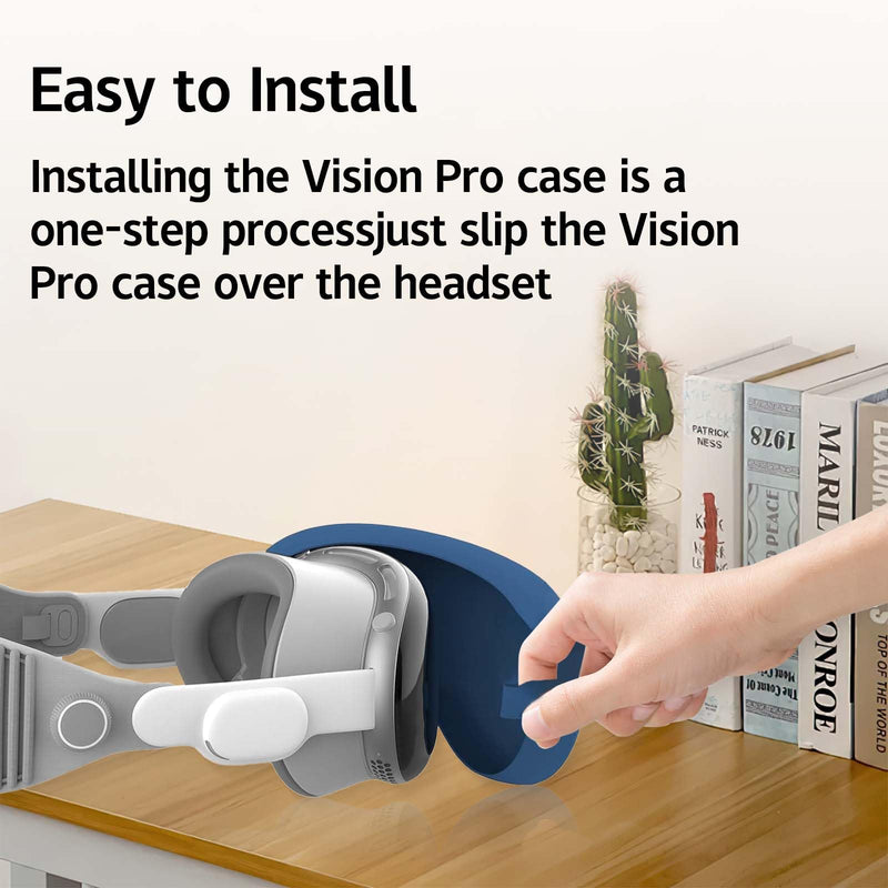Silicone Soft Ultra Case for Apple Vision Pro VR 2024 Front Glass-Dust-Proof, Drop-Proof, not Easy to get Dirty Blue - BeesActive Australia