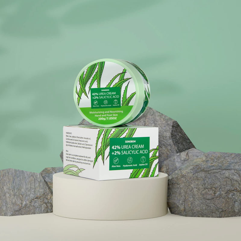 Urea Cream 42 Percent for Feet 7.0 Oz, 2% Salicylic Acid, Aloe Vera, Hyaluronic Acid , Deeply Moisturize Skin Cream For Dry Cracked Feet, Hands, Heels, Elbows, Nails, Knees, Intensive Moisturizes & - BeesActive Australia