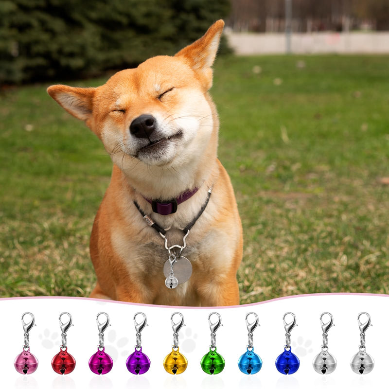 10 Pcs Cat Collar Bells, Colourful Bells with Clasps, Jingle Bells for Cat Collar, Pet Collar Bell Accessories, Dog Collar Bell Charms, 1.4cm Bells for DIY Crafts Decoration - BeesActive Australia