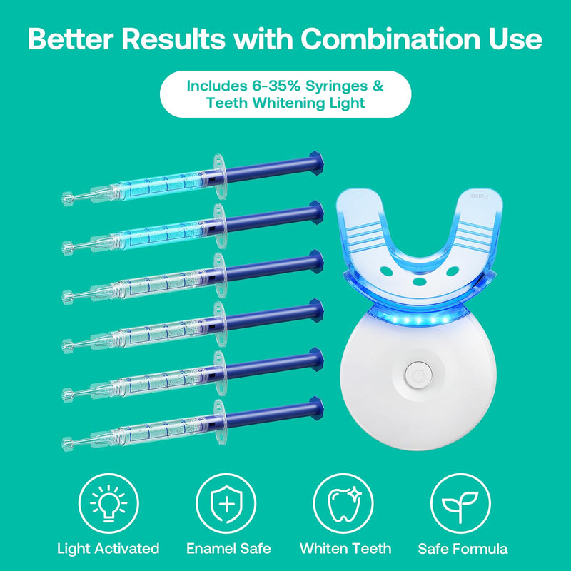 Teeth Whitening Kit, LED Teeth Whitening Light with 6 X 3ml Carbamide Peroxide Teeth Whitening Gel, Included 2 Mouth Trays & Tray Case and Brush, Safe Enamel, Fast and Gentle Teeth Whitening - BeesActive Australia