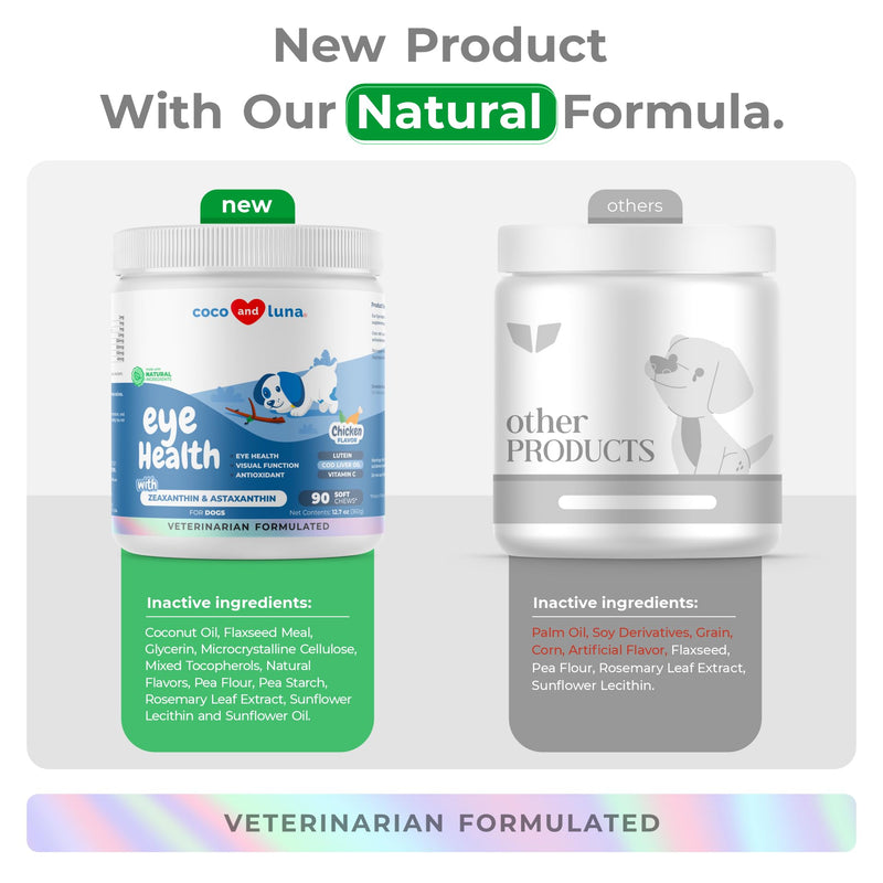 Eye Support for Dogs - 90 Soft Chews - Dog Supplements for Vision, Eye Vitamins for Dogs, with Cod Liver Oil Antioxidant, Dog Omega Supplement, Omega 3 EPA and DHA Fatty Acids. Soft Chew - BeesActive Australia