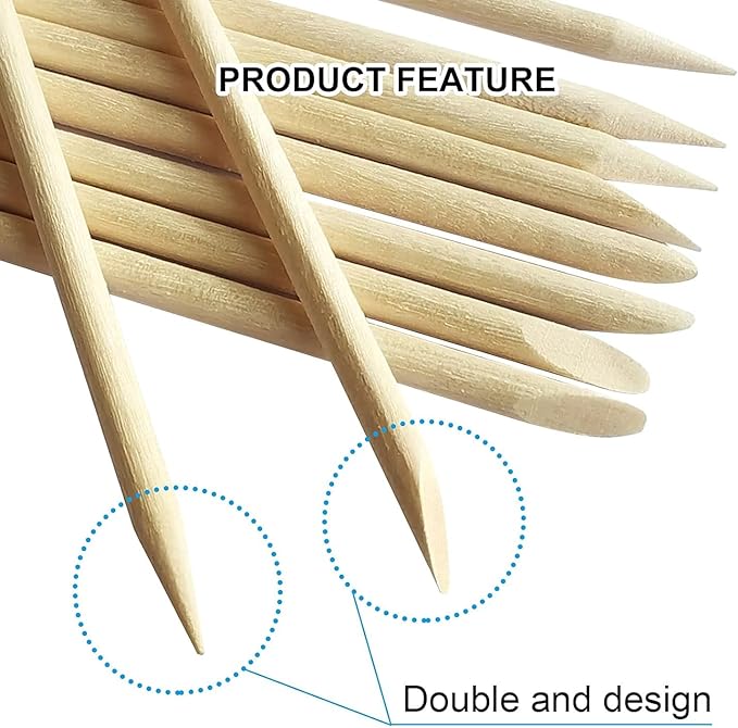 JUTOSU Orange Wood Sticks, Polish Nail Art, Nail Sticks, Nail Pusher, Nail Care Tool, Protruding Nail Correction, Easy Cuticle Treatment, Multi-functional, Wooden DIY (Set of 20) -  Australia